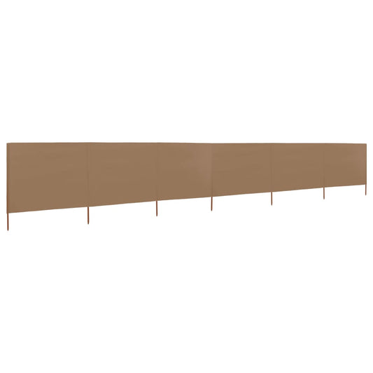 6dílná zástěna proti větru barva taupe 800 x 80 cm látková