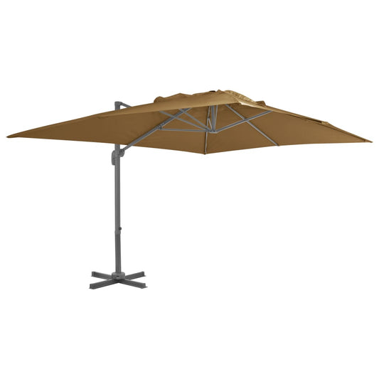 Konzolový slunečník s hliníkovou tyčí 400 x 300 cm barva taupe