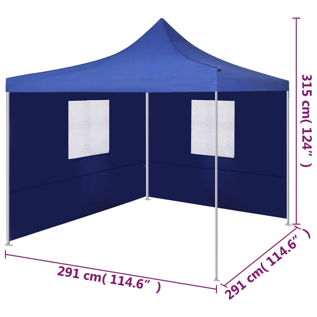 Skládací stan se 2 stěnami 3 x 3 m modrý