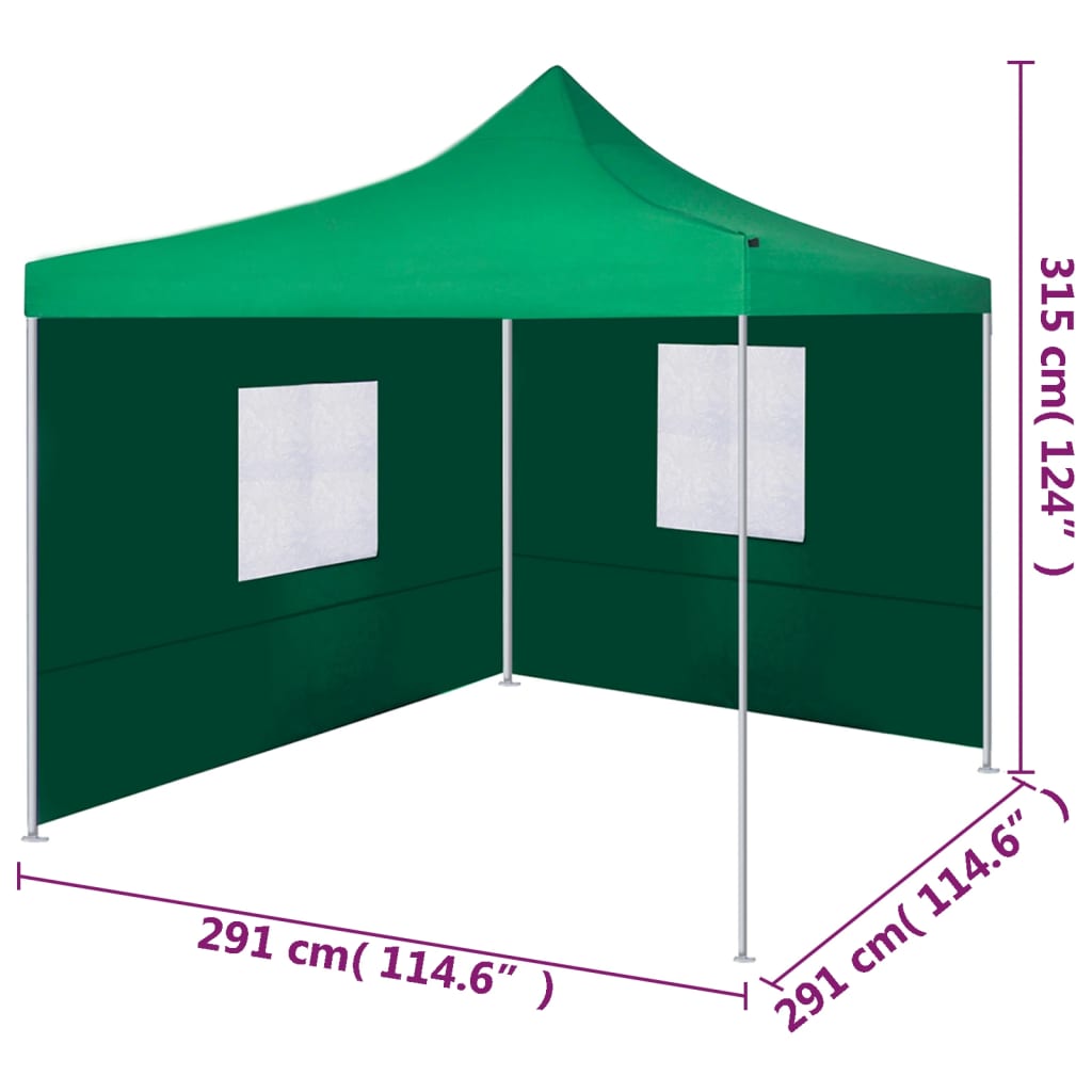 Skládací stan se 2 stěnami 3 x 3 m zelený
