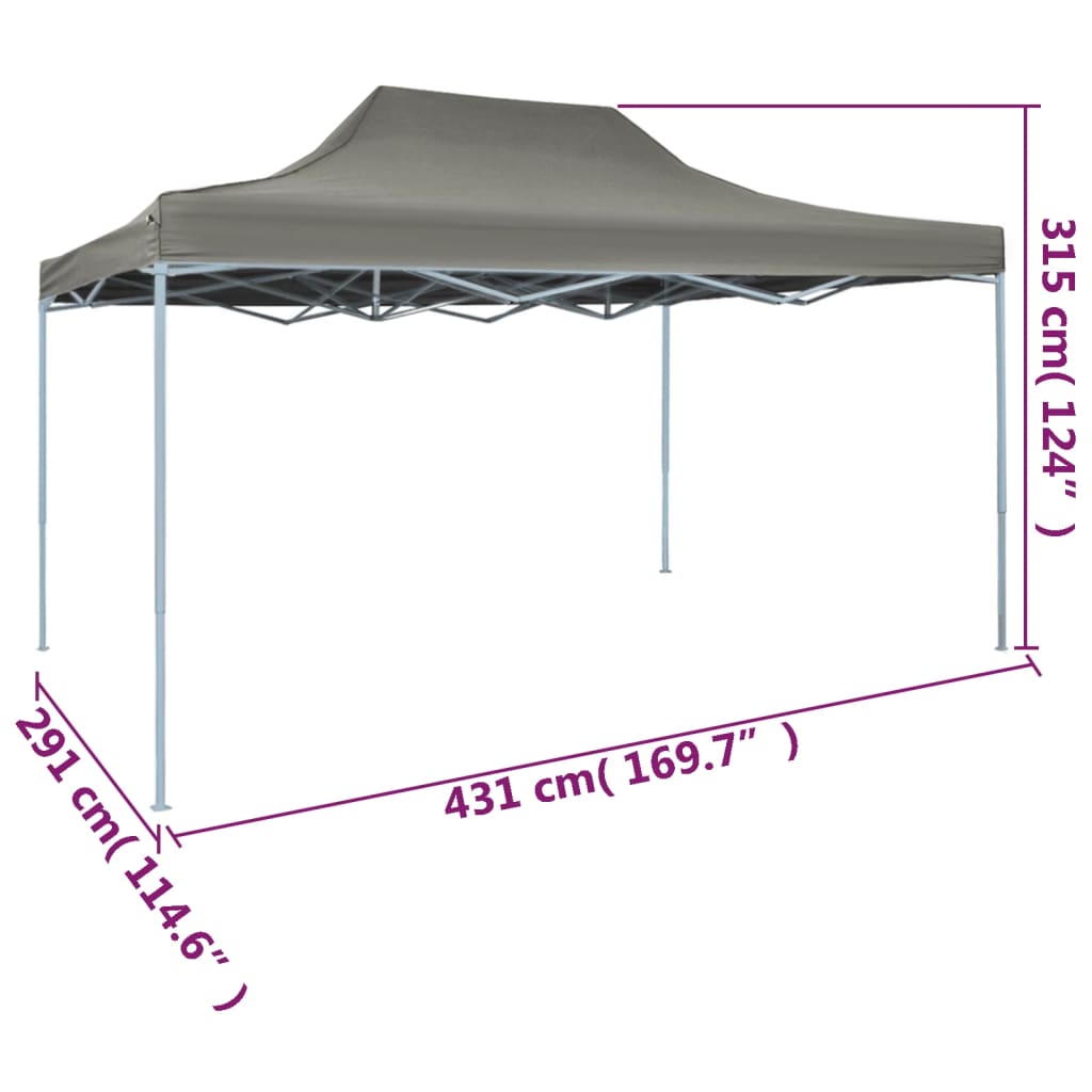 Skládací party stan nůžkový 3 x 4,5 m antracitový