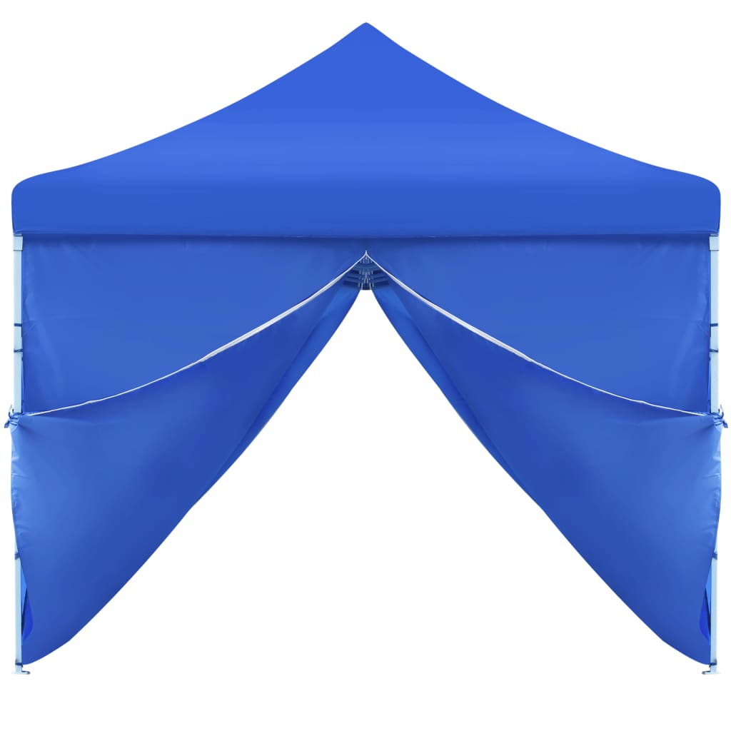 Skládací nůžkový party stan s 8 bočními stěnami 3 x 9 m modrý