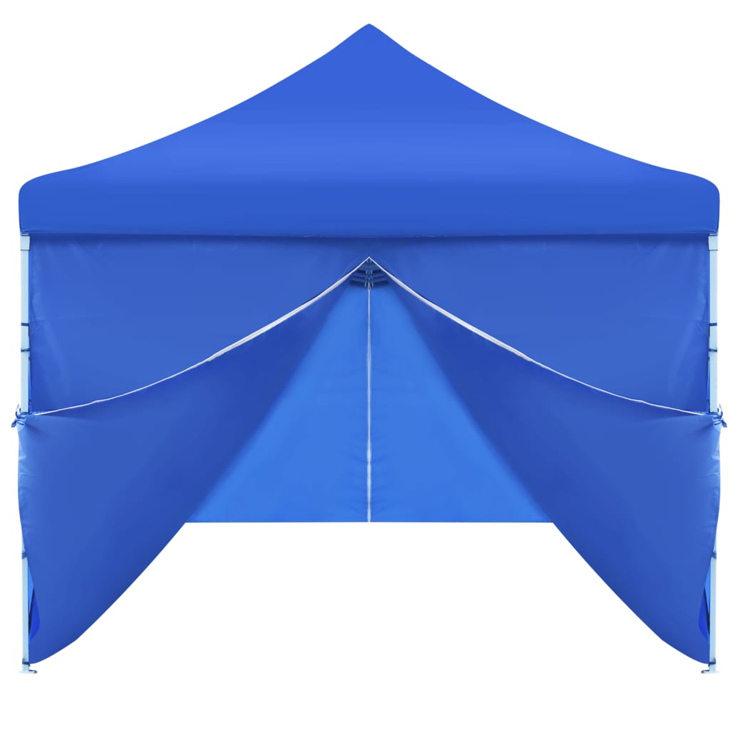 Skládací nůžkový party stan s 8 bočními stěnami 3 x 9 m modrý