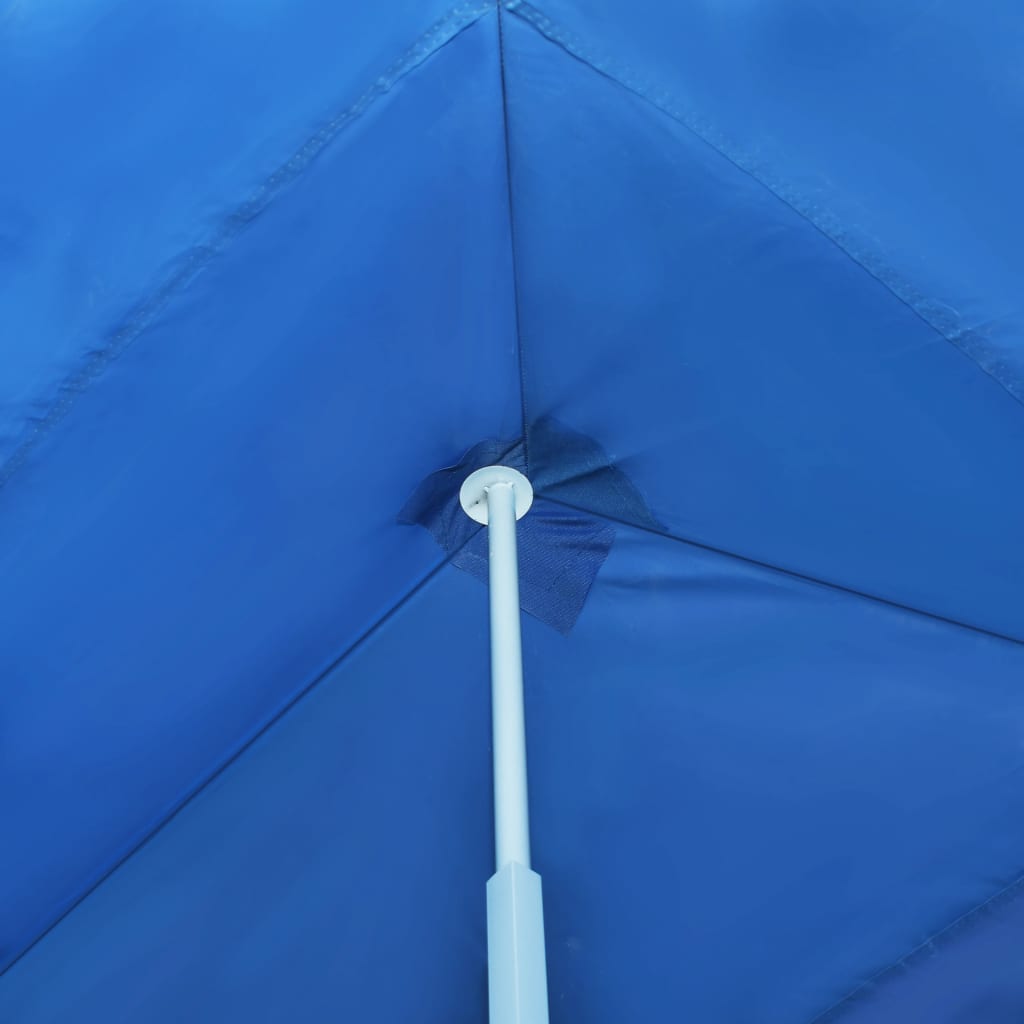 Skládací nůžkový party stan s 8 bočními stěnami 3 x 9 m modrý