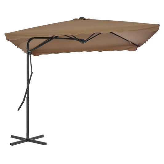 Zahradní slunečník s ocelovou tyčí 250 x 250 cm barva taupe
