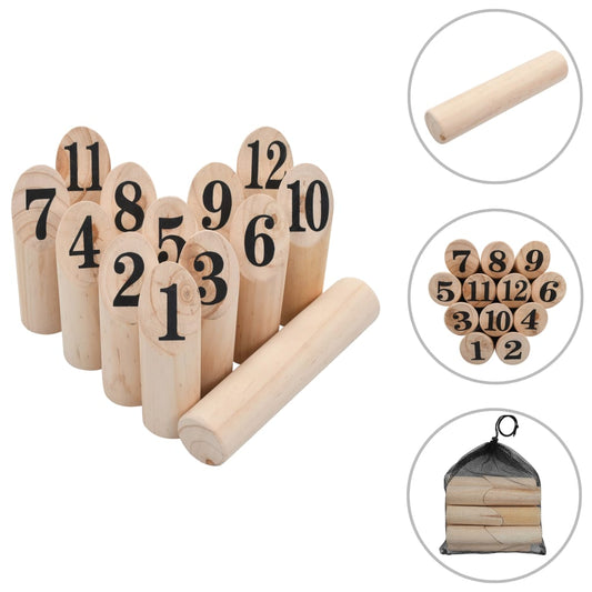 Kubb s čísly herní set dřevěný