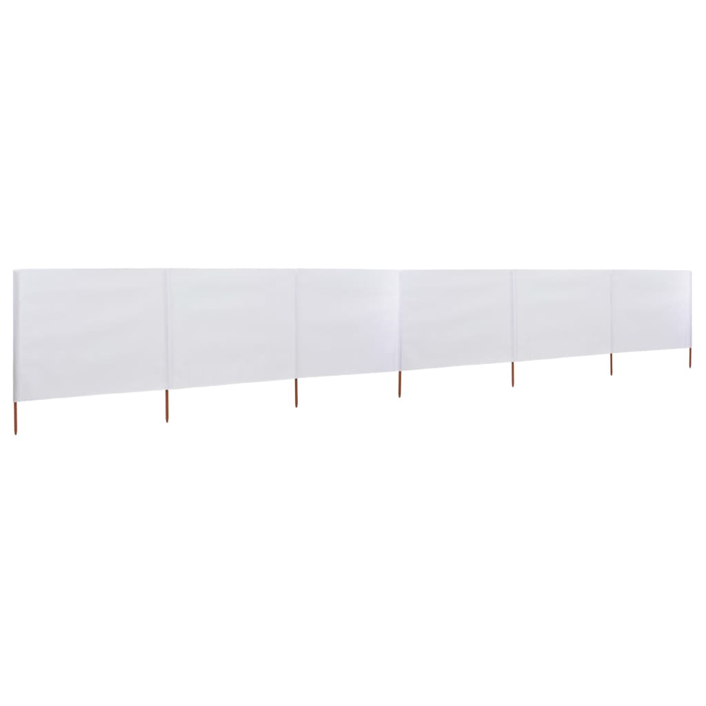 6dílná zástěna proti větru látková 800 x 120 cm pískově bílá