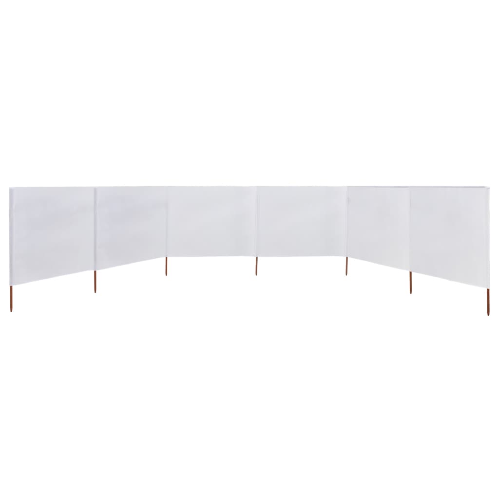 6dílná zástěna proti větru látková 800 x 120 cm pískově bílá