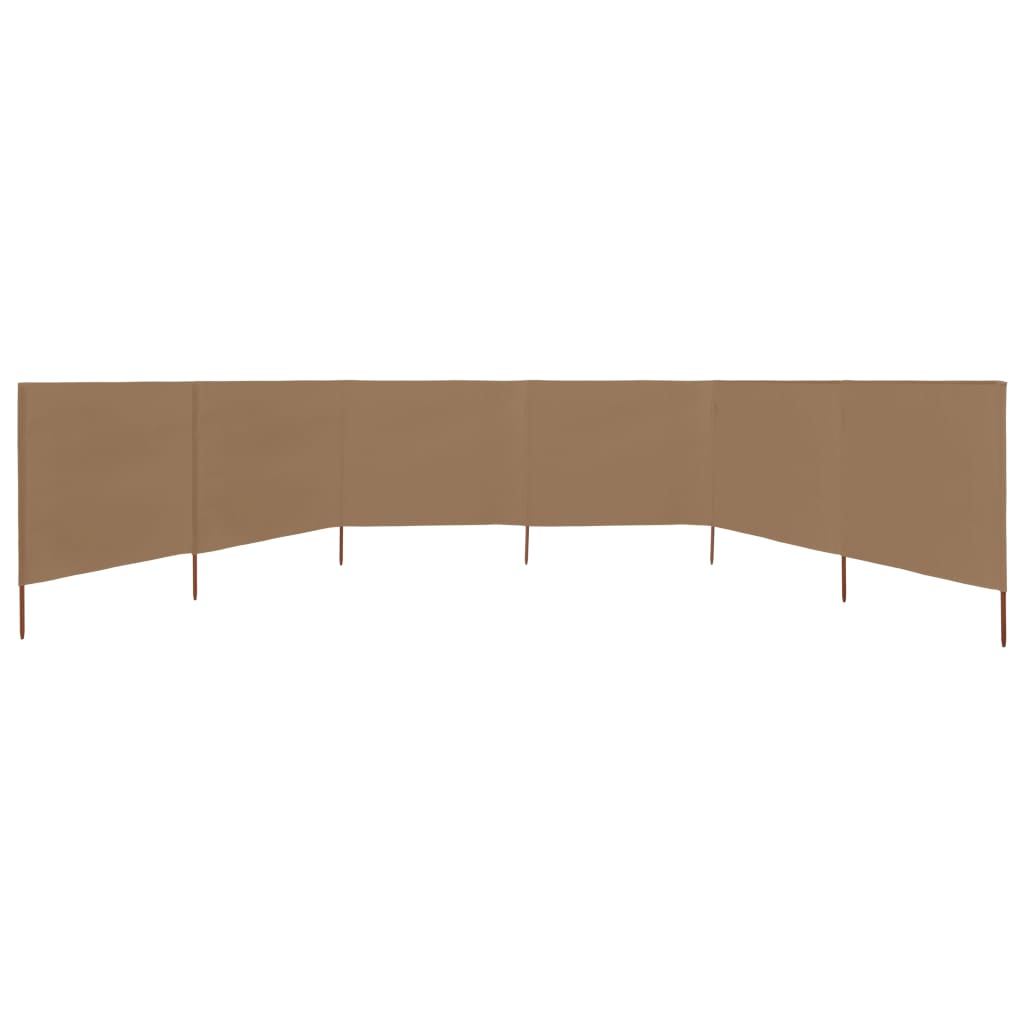 6dílná zástěna proti větru látková 800 x 160 cm taupe