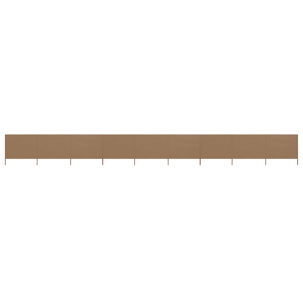 9dílná zástěna proti větru textil 1200 x 120 cm taupe