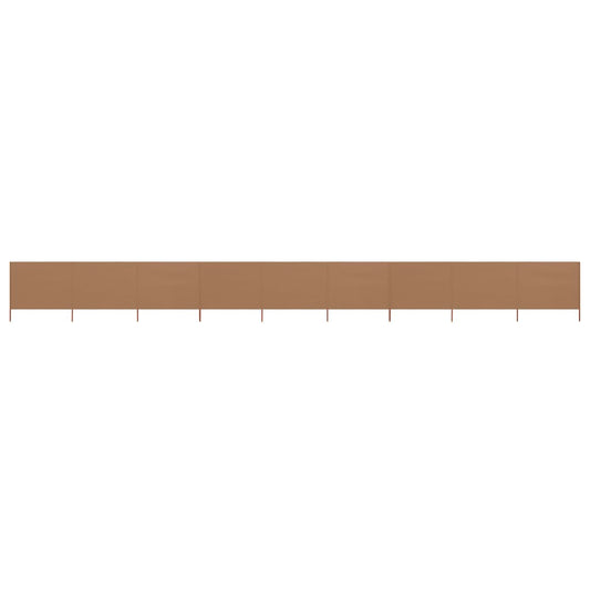 9dílná zástěna proti větru textil 1200 x 120 cm taupe