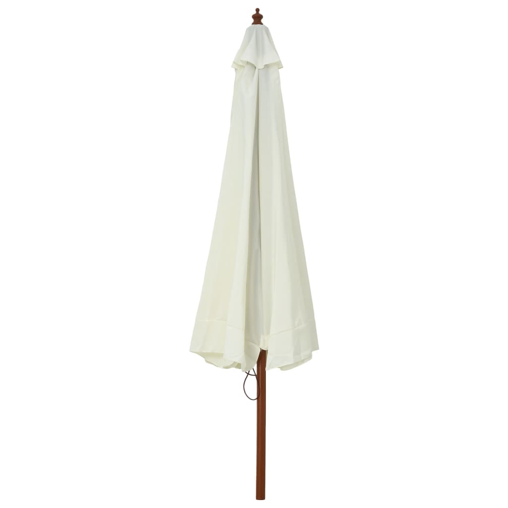 Zahradní slunečník s dřevěnou tyčí 330 cm pískově bílý