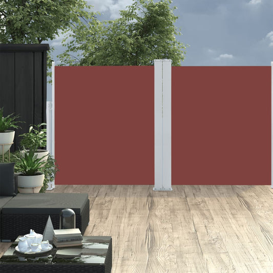 Zatahovací boční markýza / zástěna hnědá 140 x 600 cm