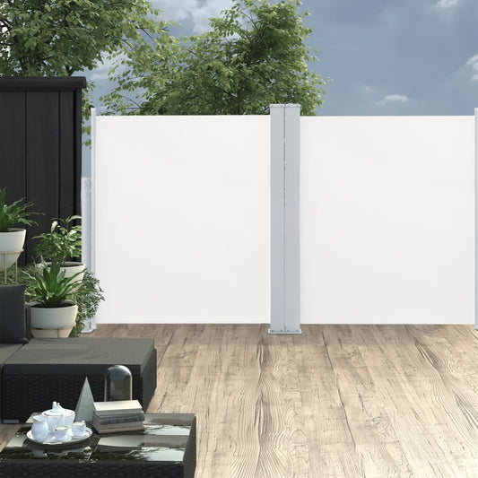 Oboustranná zatahovací boční markýza 170 x 600 cm krémová