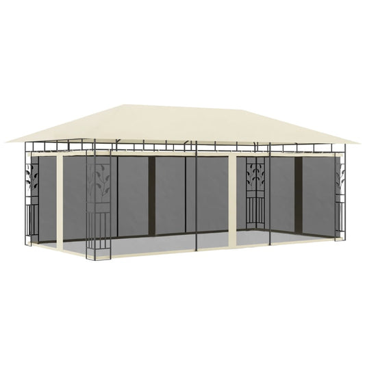 Altán s moskytiérou 6 x 3 x 2,73 m krémový