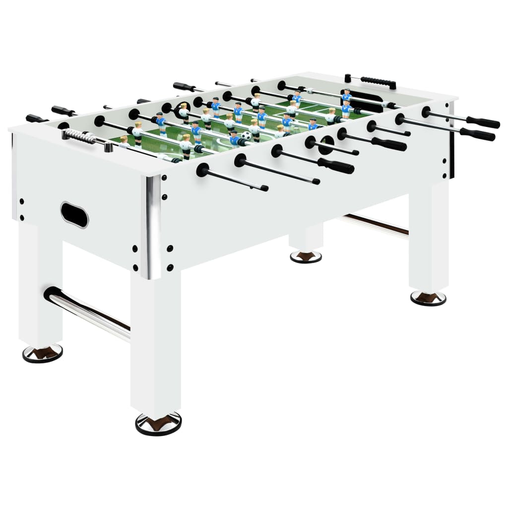 Stolní fotbal ocel 60 kg 140 x 74,5 x 87,5 cm bílý