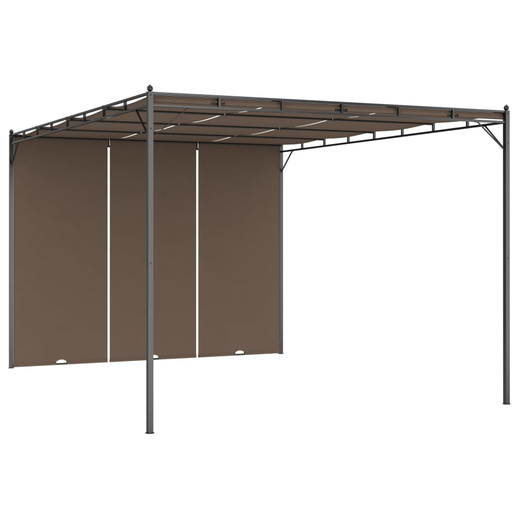 Zahradní altán s bočním závěsem 4 x 3 x 2,25 m taupe