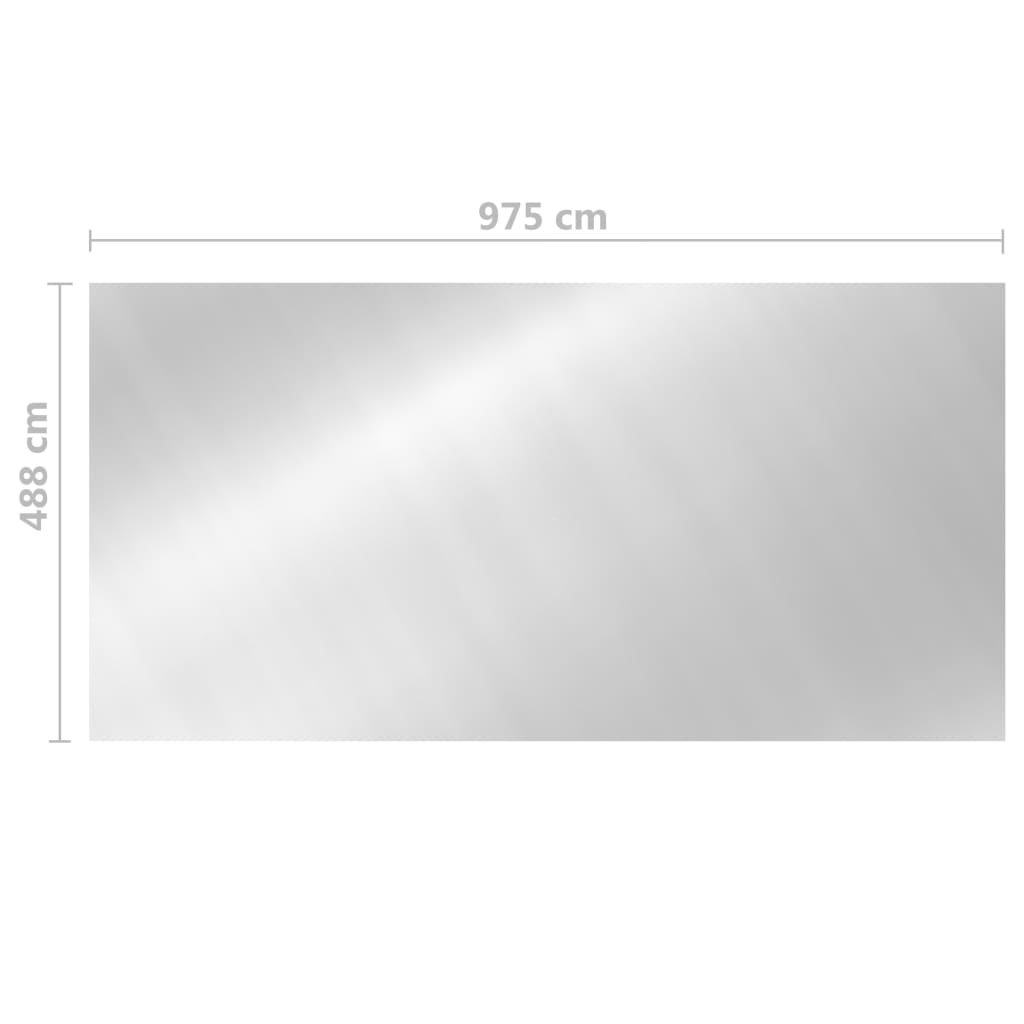 Kryt na bazén stříbrný 975 x 488 cm PE