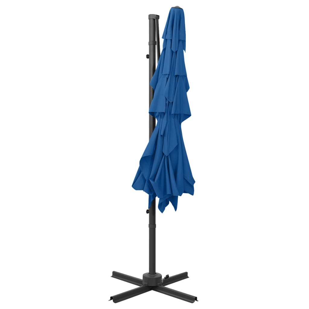 4stupňový slunečník s hliníkovou tyčí azurově modrý 250x250 cm