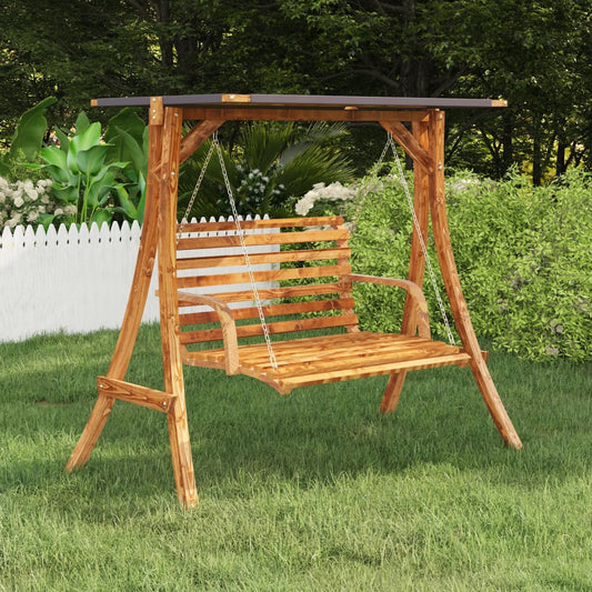 Rám pro zahradní houpačku se stříškou ohýbané dřevo úprava teak