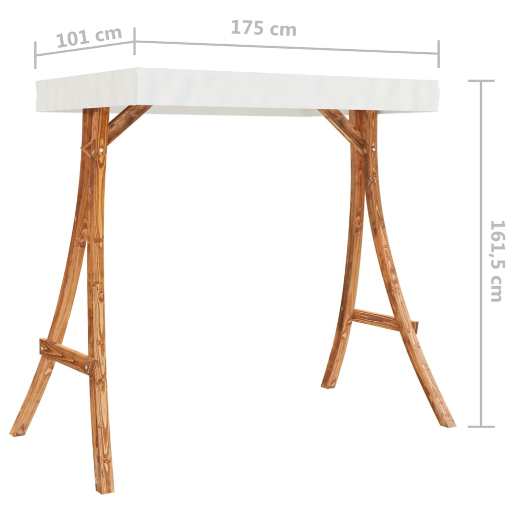 Rám pro zahradní houpačku se stříškou ohýbané dřevo úprava teak