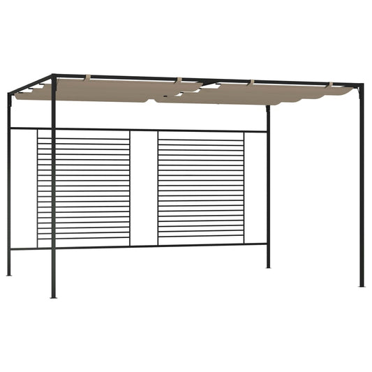 Altán se zatahovací střechou 3 x 4 x 2,3 m taupe 180 g/m²