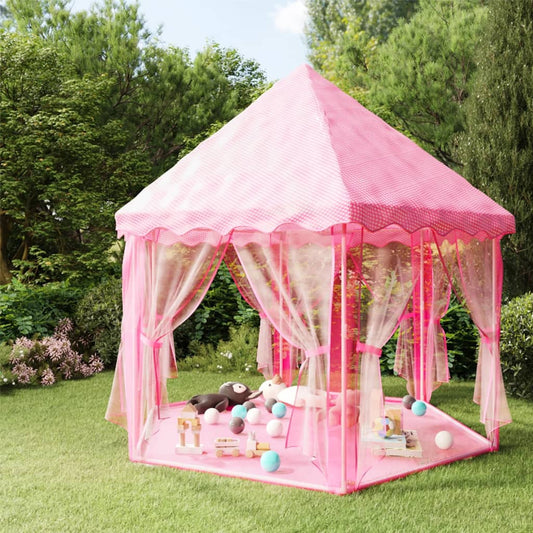 Princeznovský stan na hraní s 250 míčky růžový 133 x 140 cm