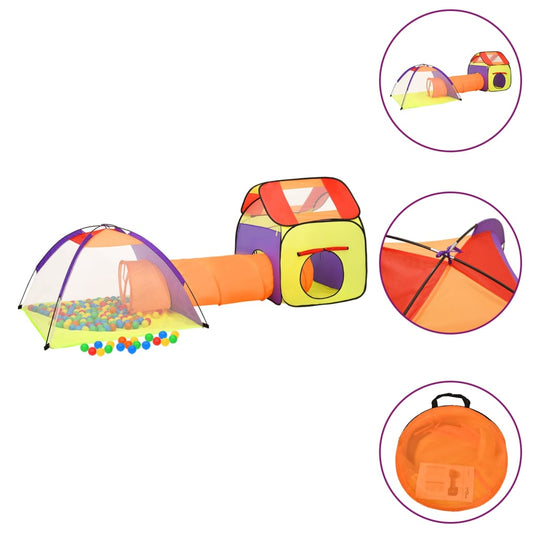 Dětský stan na hraní s 250 míčky vícebarevný 338 x 123 x 111 cm