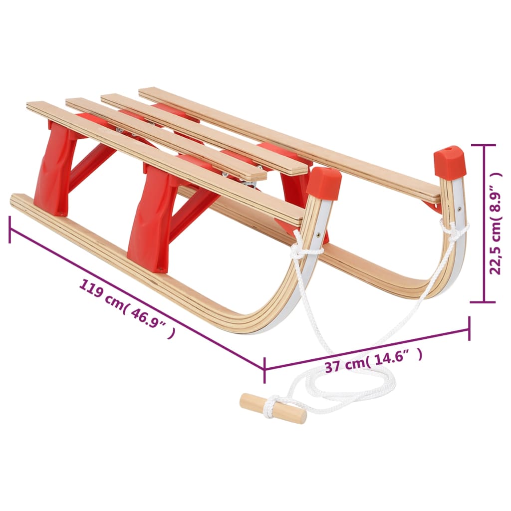 Skládací sáně dřevo 110 cm