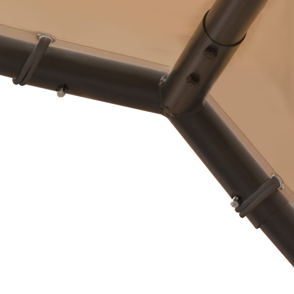 Stříška béžová 3 x 3 m ocel a textil