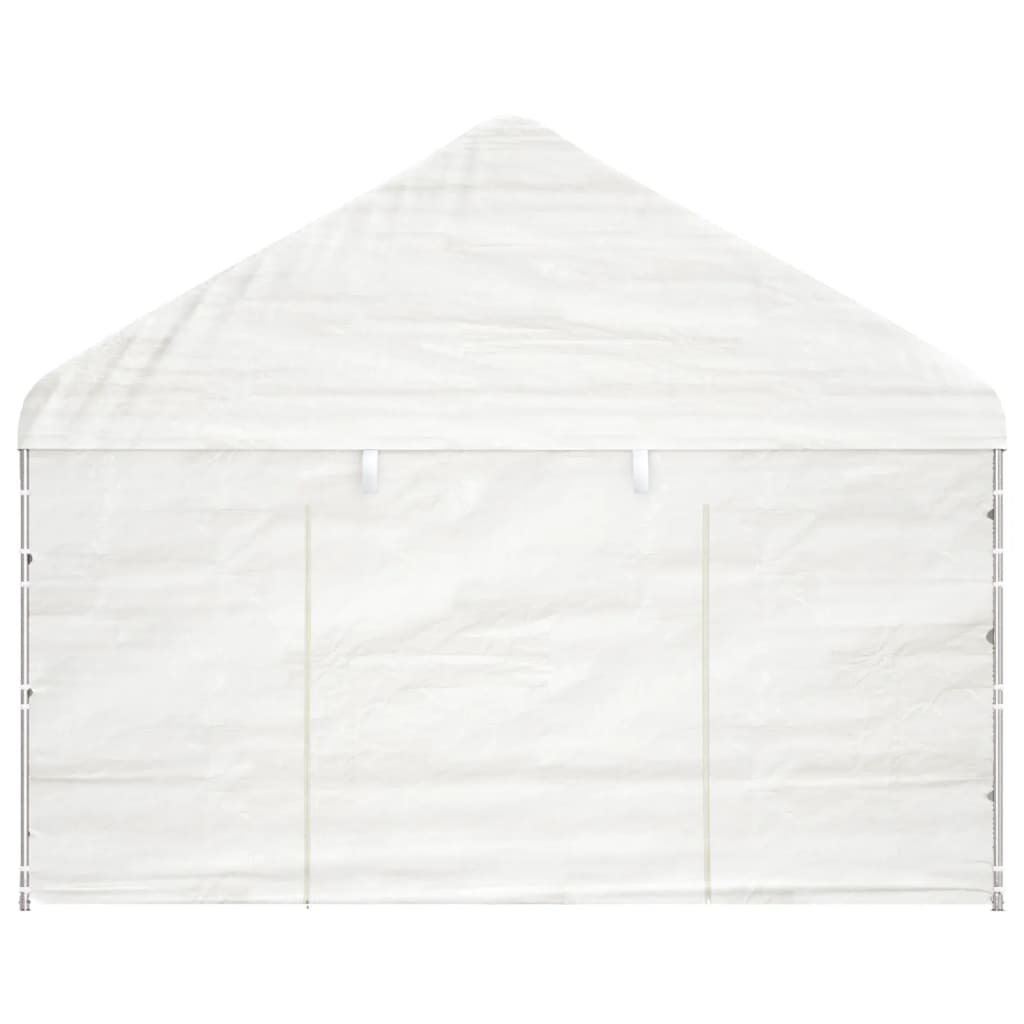 Altán se střechou bílý 4,08 x 2,23 x 3,22 m polyethylen