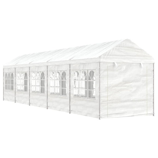Altán se střechou bílý 11,15 x 2,28 x 2,69 m polyethylen