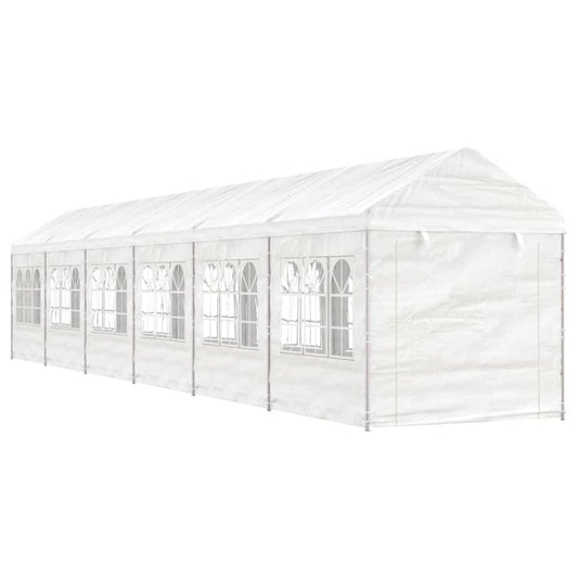 Altán se střechou bílý 13,38 x 2,28 x 2,69 m polyethylen