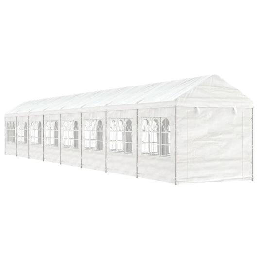Altán se střechou bílý 17,84 x 2,28 x 2,69 m polyethylen