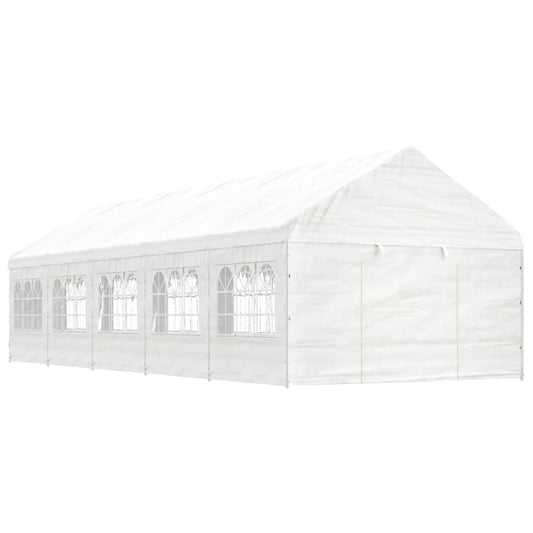Altán se střechou bílý 11,15 x 4,08 x 3,22 m polyethylen