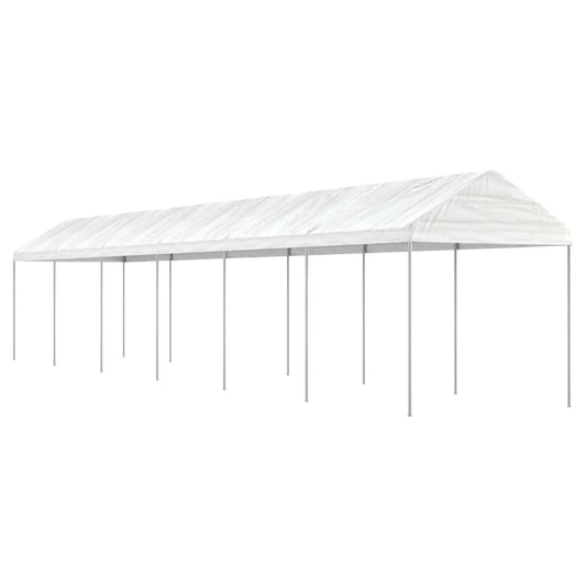 Altán se střechou bílý 13,38 x 2,28 x 2,69 m polyethylen