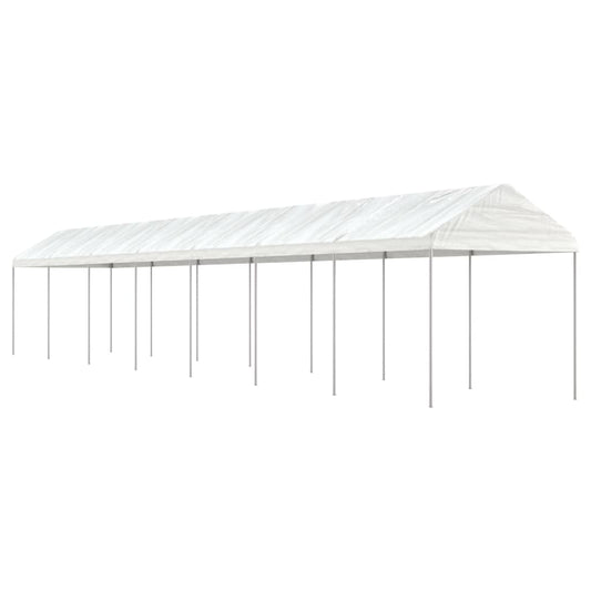 Altán se střechou bílý 15,61 x 2,28 x 2,69 m polyethylen