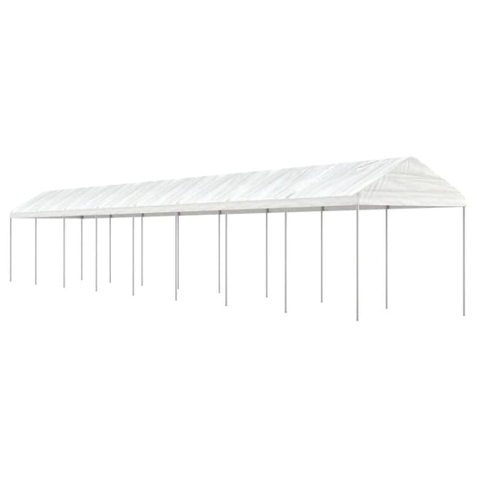 Altán se střechou bílý 17,84 x 2,28 x 2,69 m polyethylen