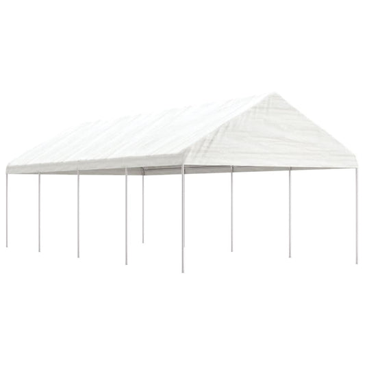 Altán se střechou bílý 8,92 x 4,08 x 3,22 m polyethylen