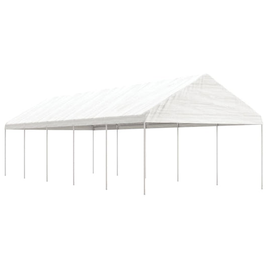 Altán se střechou bílý 11,15 x 4,08 x 3,22 m polyethylen