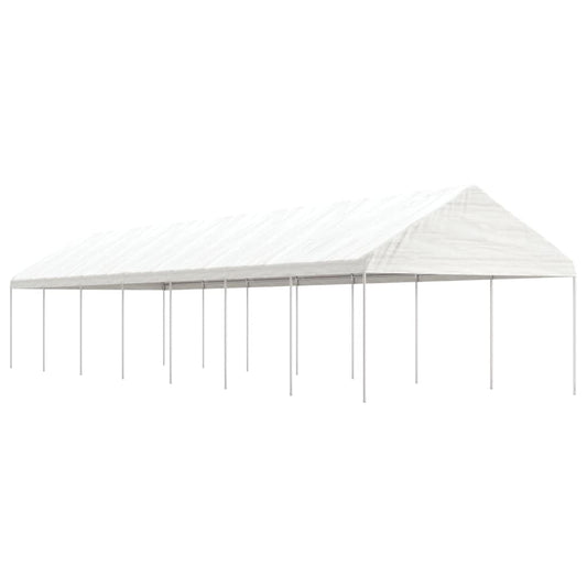 Altán se střechou bílý 15,61 x 4,08 x 3,22 m polyethylen