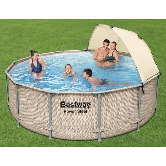 Bestway Bazén Power Steel s příslušenstvím a stříškou 396 x 107 cm