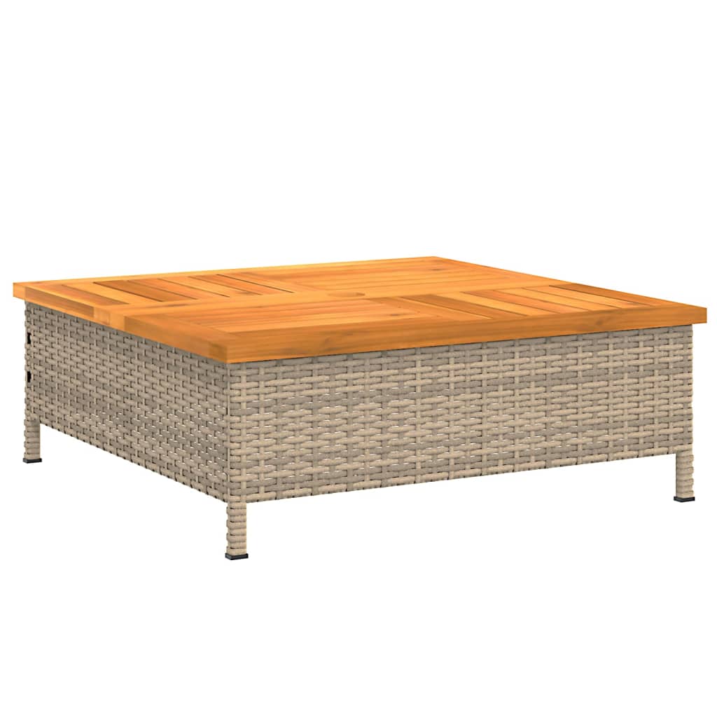 Kryt na stojan slunečníku béžový 70x70x25 cm polyratan a akácie